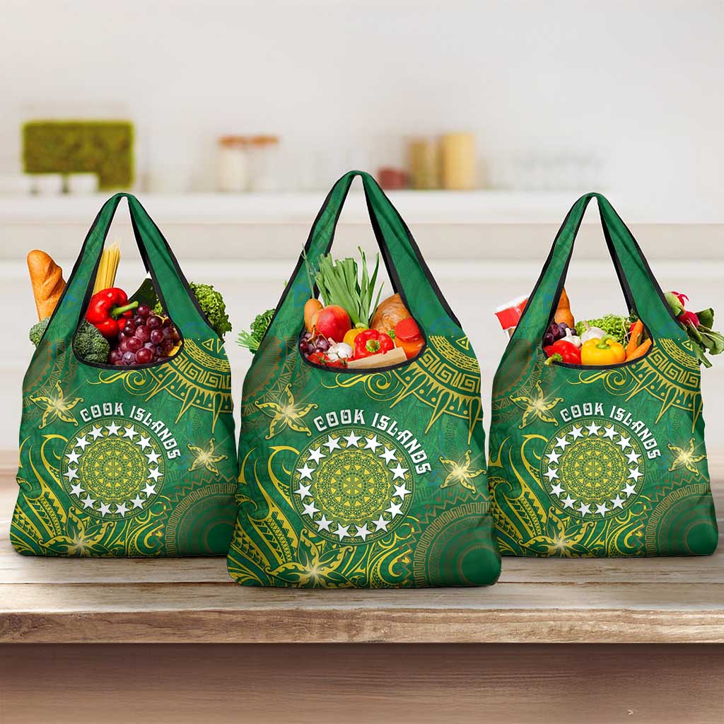 Cook Islands Grocery Bag Hibiscus Polynesian Tribal Pattern