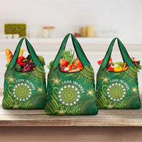 Cook Islands Grocery Bag Hibiscus Polynesian Tribal Pattern