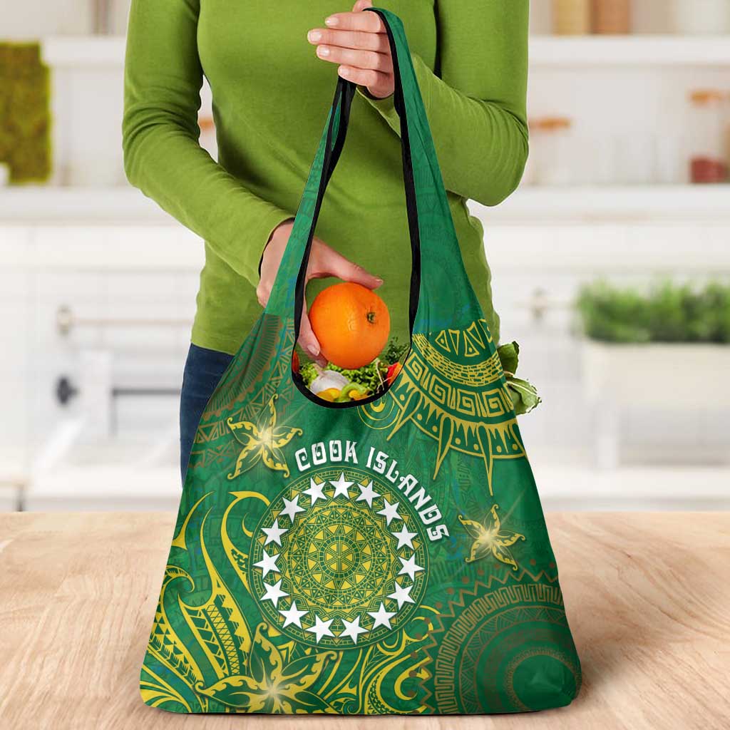 Cook Islands Grocery Bag Hibiscus Polynesian Tribal Pattern
