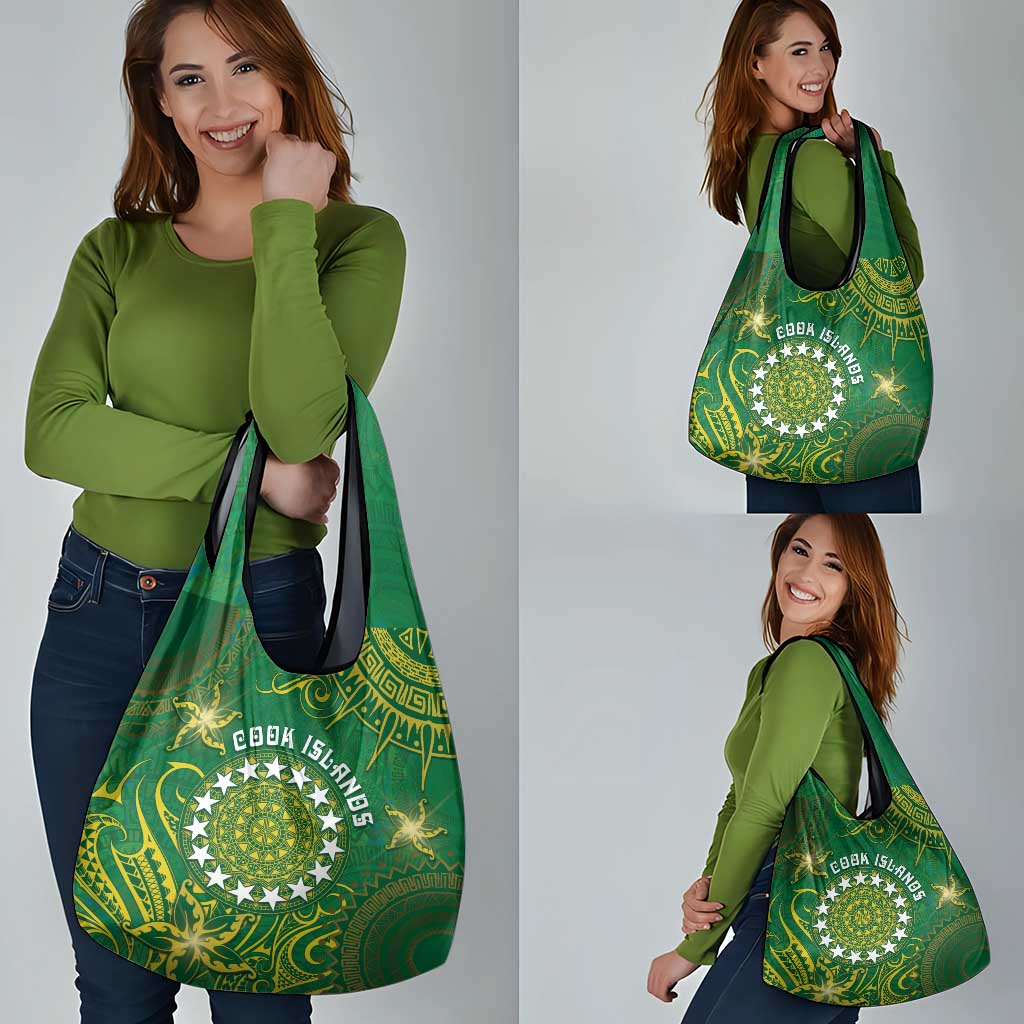 Cook Islands Grocery Bag Hibiscus Polynesian Tribal Pattern