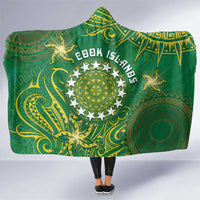 Cook Islands Hooded Blanket Hibiscus Polynesian Tribal Pattern