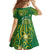 Personalised Cook Islands Kid Short Sleeve Dress Hibiscus Polynesian Tribal Pattern
