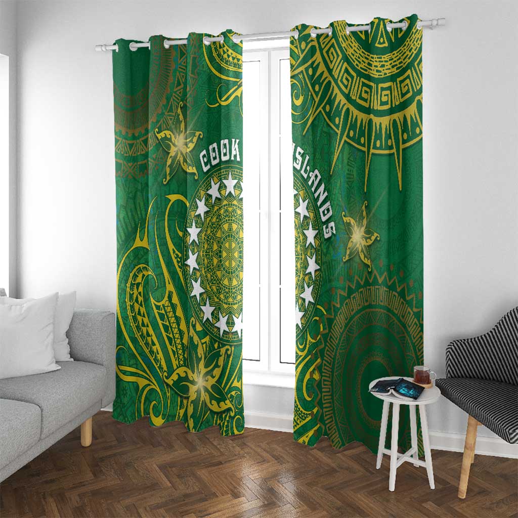 Cook Islands Window Curtain Hibiscus Polynesian Tribal Pattern