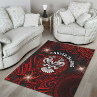 Easter Island Area Rug Hibiscus Polynesian Tribal Pattern