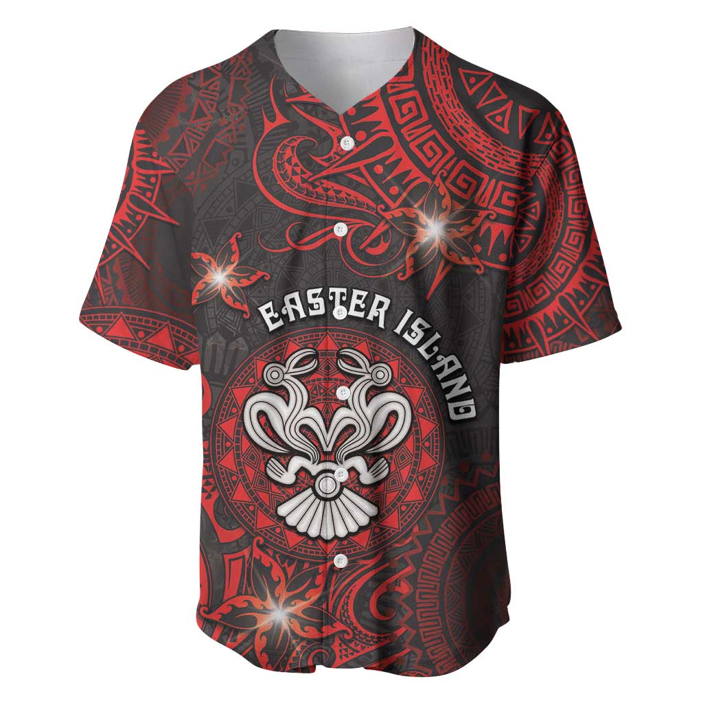 Personalised Easter Island Baseball Jersey Hibiscus Polynesian Tribal Pattern