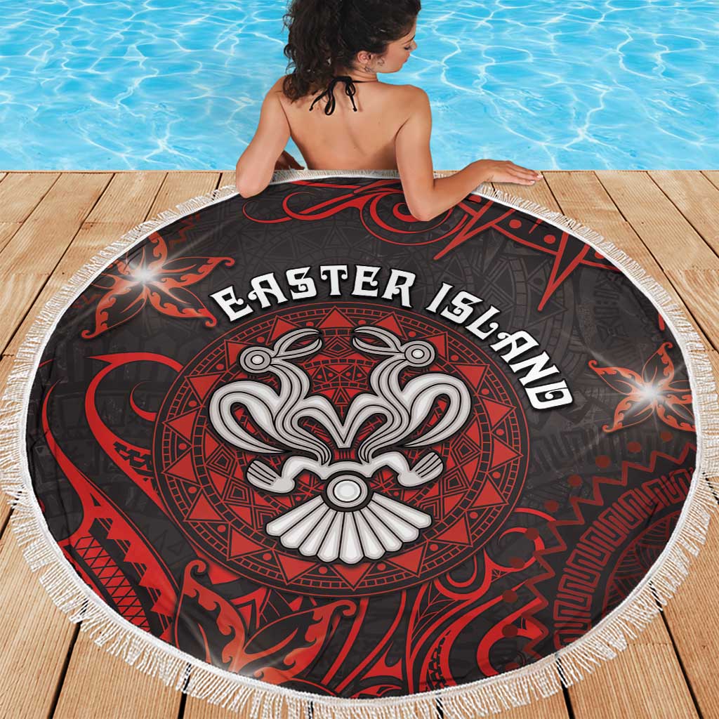 Easter Island Beach Blanket Hibiscus Polynesian Tribal Pattern