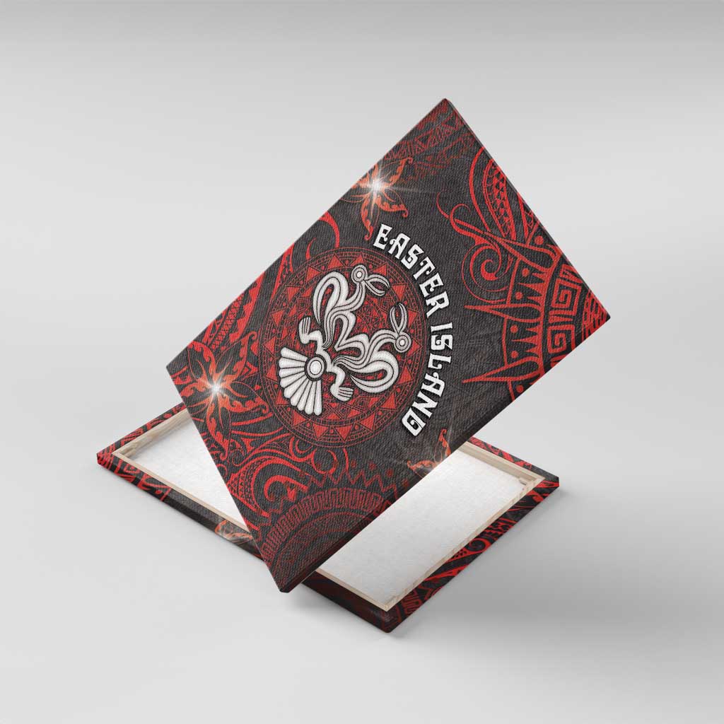 Easter Island Canvas Wall Art Hibiscus Polynesian Tribal Pattern