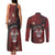 Personalised Easter Island Couples Matching Tank Maxi Dress and Long Sleeve Button Shirt Hibiscus Polynesian Tribal Pattern