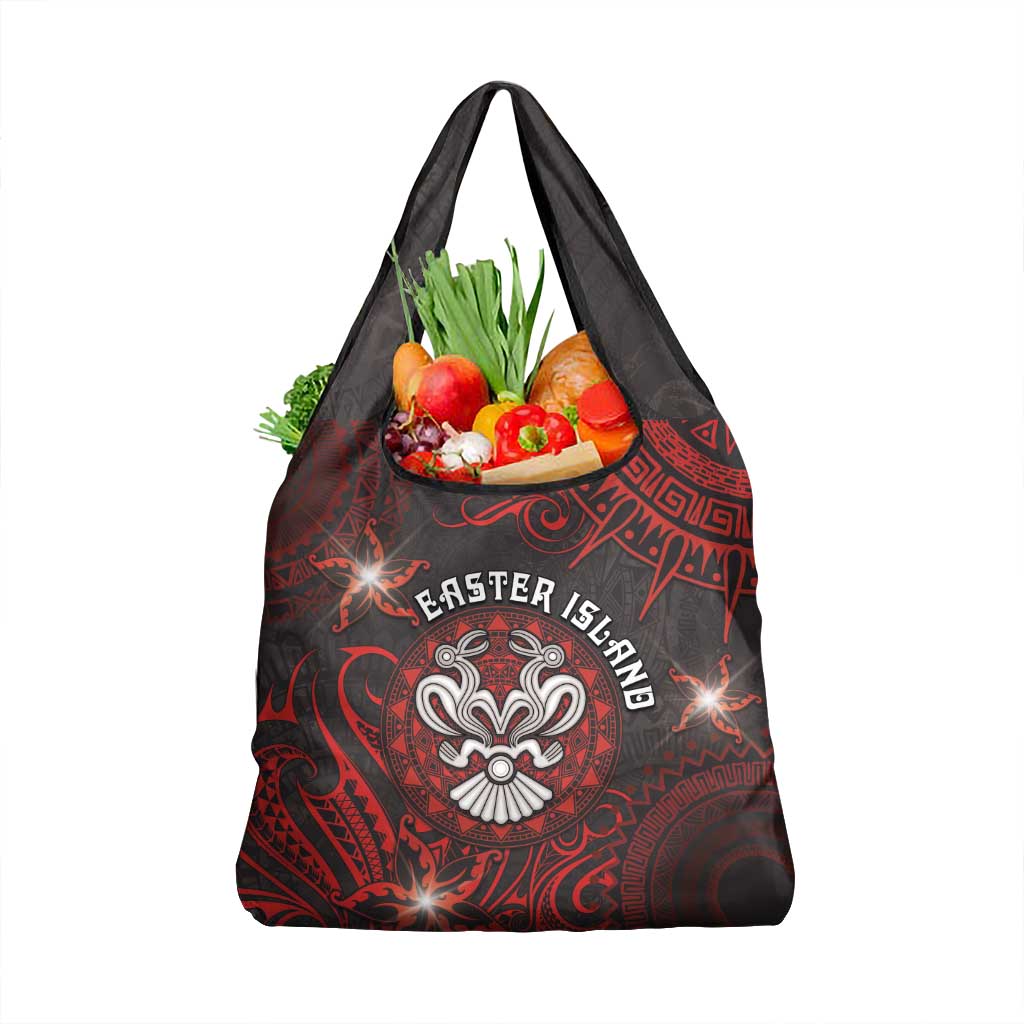Easter Island Grocery Bag Hibiscus Polynesian Tribal Pattern
