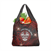 Easter Island Grocery Bag Hibiscus Polynesian Tribal Pattern