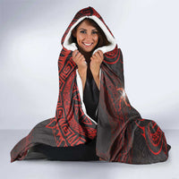 Easter Island Hooded Blanket Hibiscus Polynesian Tribal Pattern