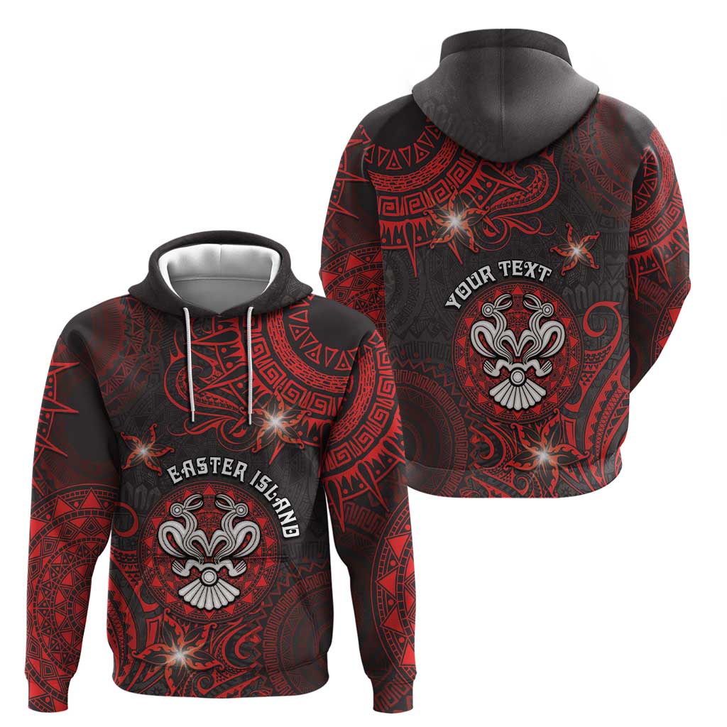 Personalised Easter Island Hoodie Hibiscus Polynesian Tribal Pattern