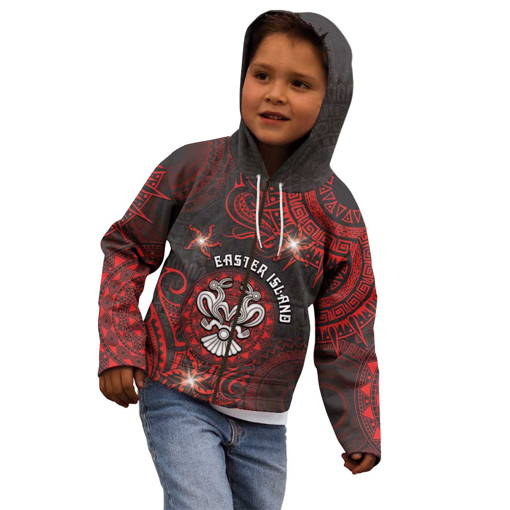 Personalised Easter Island Kid Hoodie Hibiscus Polynesian Tribal Pattern