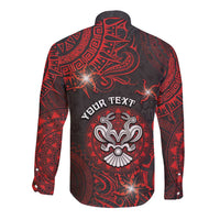 Personalised Easter Island Long Sleeve Button Shirt Hibiscus Polynesian Tribal Pattern DT05 - Polynesian Pride