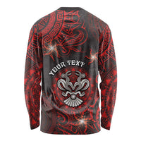 Personalised Easter Island Long Sleeve Shirt Hibiscus Polynesian Tribal Pattern