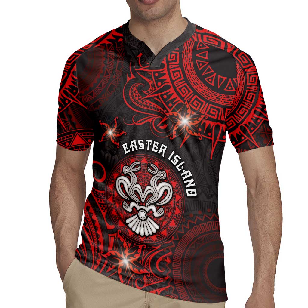 Personalised Easter Island Rugby Jersey Hibiscus Polynesian Tribal Pattern