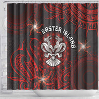 Easter Island Shower Curtain Hibiscus Polynesian Tribal Pattern