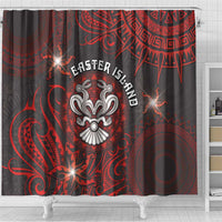 Easter Island Shower Curtain Hibiscus Polynesian Tribal Pattern
