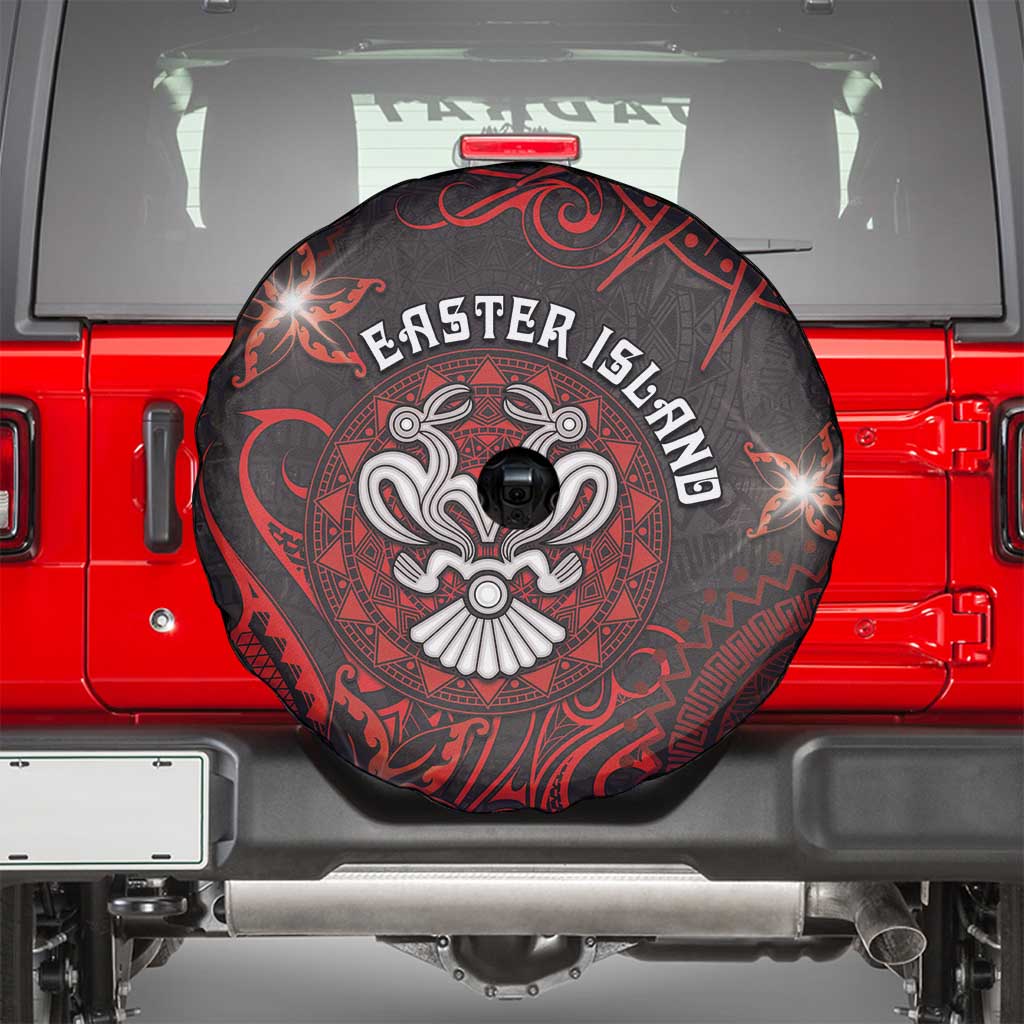 Easter Island Spare Tire Cover Hibiscus Polynesian Tribal Pattern