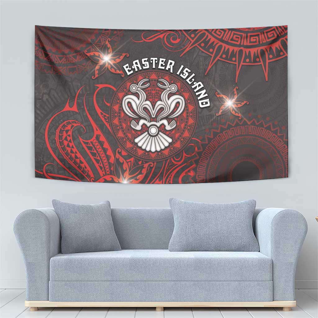 Easter Island Tapestry Hibiscus Polynesian Tribal Pattern