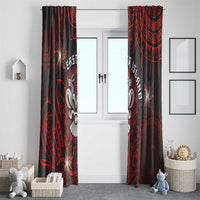 Easter Island Window Curtain Hibiscus Polynesian Tribal Pattern