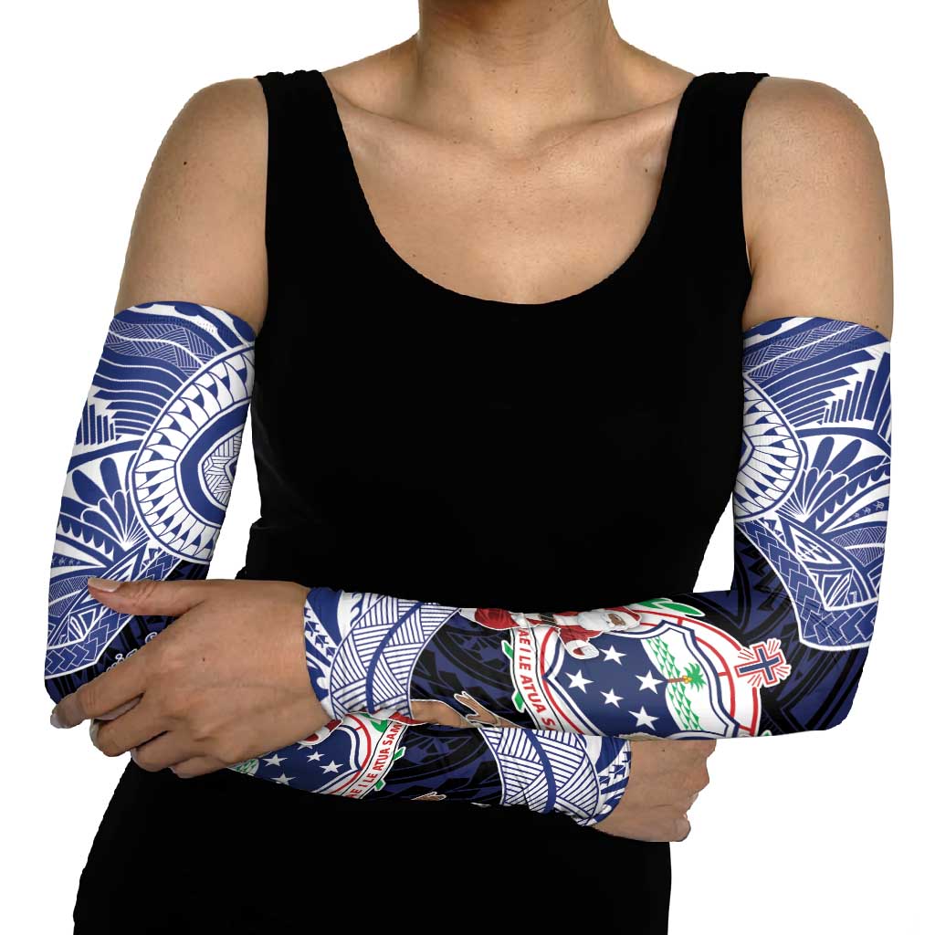 Samoa Christmas Arm Sleeves Samoan Siva Dance With Santa - Polynesian Pride