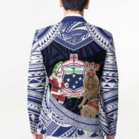 Samoa Christmas Blazer Samoan Siva Dance With Santa - Polynesian Pride