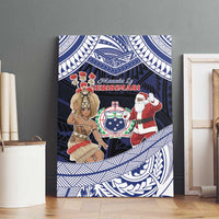 Samoa Christmas Canvas Wall Art Samoan Siva Dance With Santa - Polynesian Pride