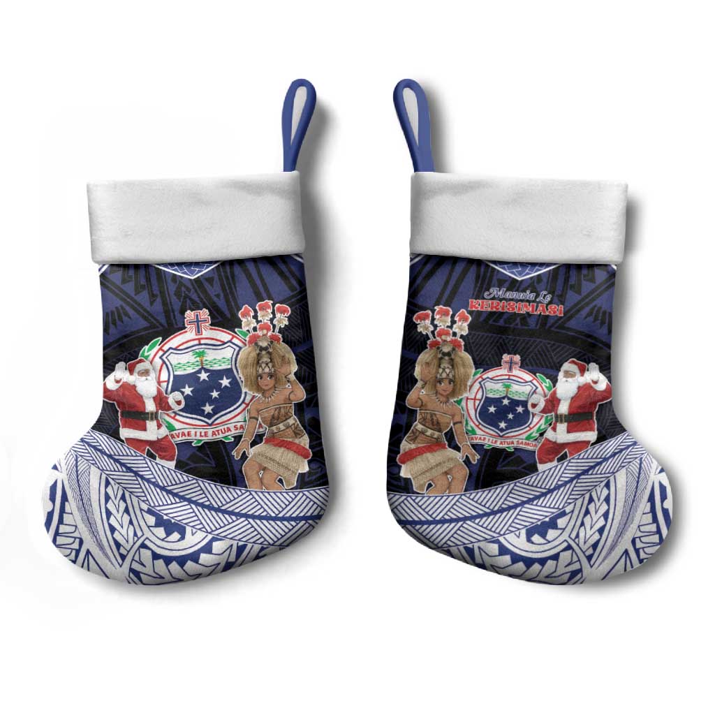 Samoa Christmas Stocking Samoan Siva Dance With Santa - Polynesian Pride