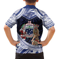 Samoa Christmas Family Matching Long Sleeve Bodycon Dress and Hawaiian Shirt Samoan Siva Dance With Santa - Polynesian Pride