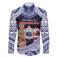 Samoa Christmas Family Matching Off Shoulder Maxi Dress and Hawaiian Shirt Samoan Siva Dance With Santa - Polynesian Pride