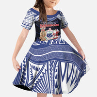 Samoa Christmas Family Matching Short Sleeve Bodycon Dress and Hawaiian Shirt Samoan Siva Dance With Santa - Polynesian Pride