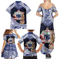 Samoa Christmas Family Matching Summer Maxi Dress and Hawaiian Shirt Samoan Siva Dance With Santa - Polynesian Pride