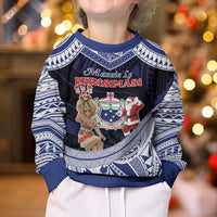 Samoa Christmas Kid Ugly Christmas Sweater Samoan Siva Dance With Santa - Polynesian Pride