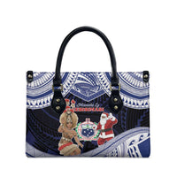 Samoa Christmas Leather Bag Samoan Siva Dance With Santa - Polynesian Pride