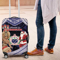 Samoa Christmas Luggage Cover Samoan Siva Dance With Santa - Polynesian Pride
