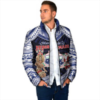 Samoa Christmas Padded Jacket Samoan Siva Dance With Santa - Polynesian Pride