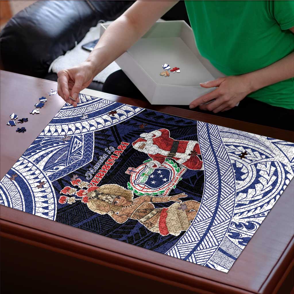 Samoa Christmas Puzzle Samoan Siva Dance With Santa - Polynesian Pride