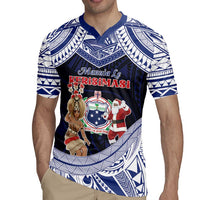 Samoa Christmas Rugby Jersey Samoan Siva Dance With Santa - Polynesian Pride