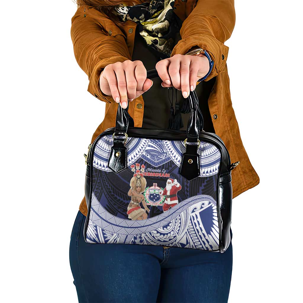 Samoa Christmas Shoulder Handbag Samoan Siva Dance With Santa - Polynesian Pride