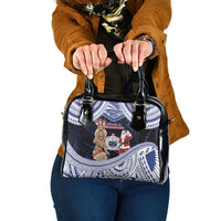 Samoa Christmas Shoulder Handbag Samoan Siva Dance With Santa - Polynesian Pride