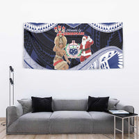 Samoa Christmas Tapestry Samoan Siva Dance With Santa - Polynesian Pride