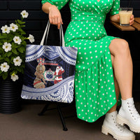 Samoa Christmas Tote Bag Samoan Siva Dance With Santa - Polynesian Pride