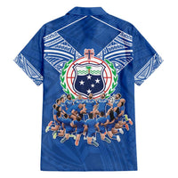 Toa Samoa Family Matching Off Shoulder Short Dress and Hawaiian Shirt Samoan Warrior Spirit Rugby - Polynesian Pride