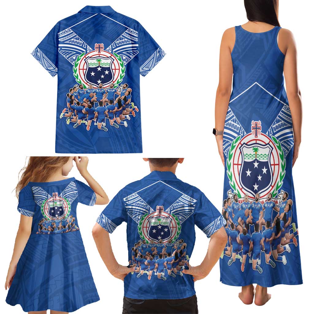 Toa Samoa Family Matching Tank Maxi Dress and Hawaiian Shirt Samoan Warrior Spirit Rugby - Polynesian Pride