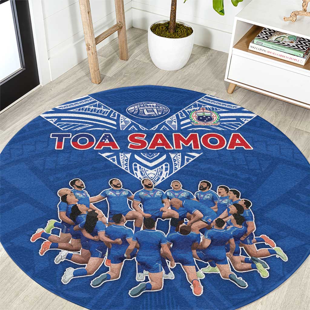 Toa Samoa Round Carpet Samoan Warrior Spirit Rugby - Polynesian Pride