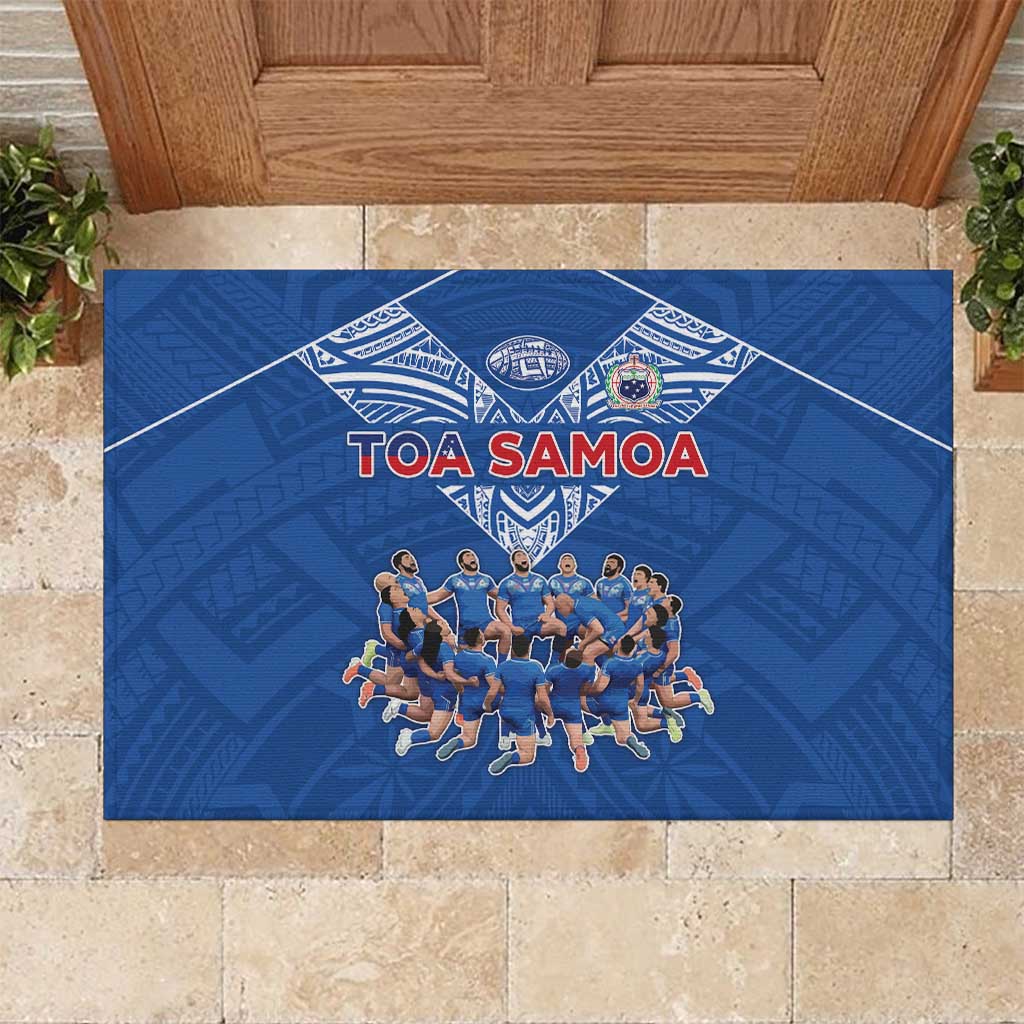 Toa Samoa Rubber Doormat Samoan Warrior Spirit Rugby - Polynesian Pride