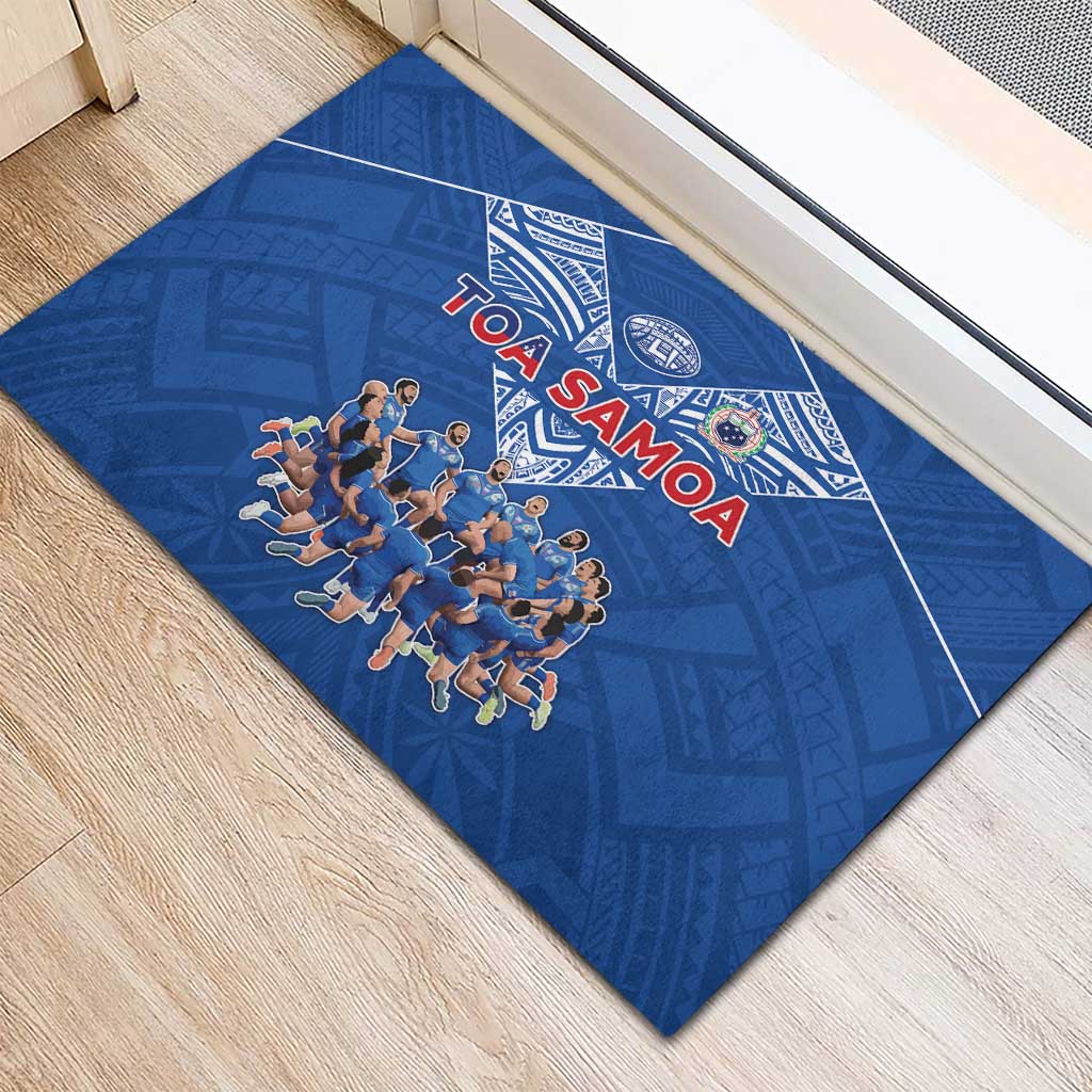 Toa Samoa Rubber Doormat Samoan Warrior Spirit Rugby - Polynesian Pride