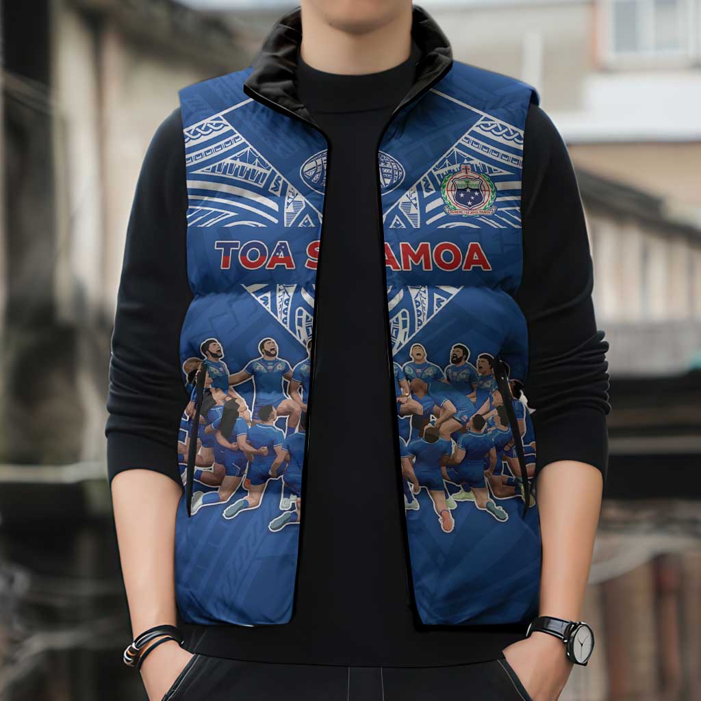 Toa Samoa Sleeveless Puffer Jacket Samoan Warrior Spirit Rugby - Polynesian Pride