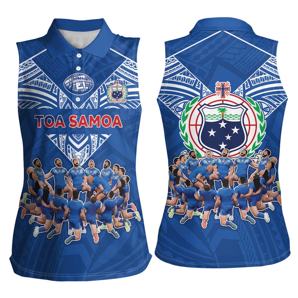 Toa Samoa Women Sleeveless Polo Shirt Samoan Warrior Spirit Rugby - Polynesian Pride
